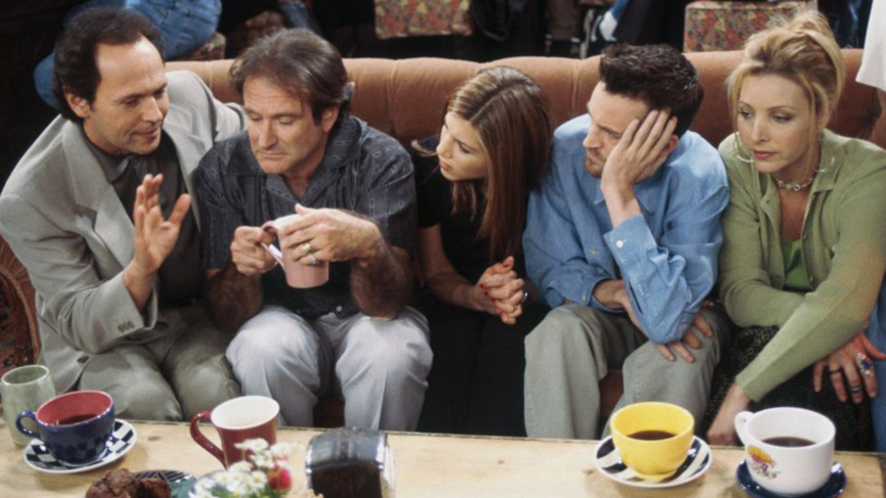 The Friends gang listens to Billy Crystal and Robin Williams