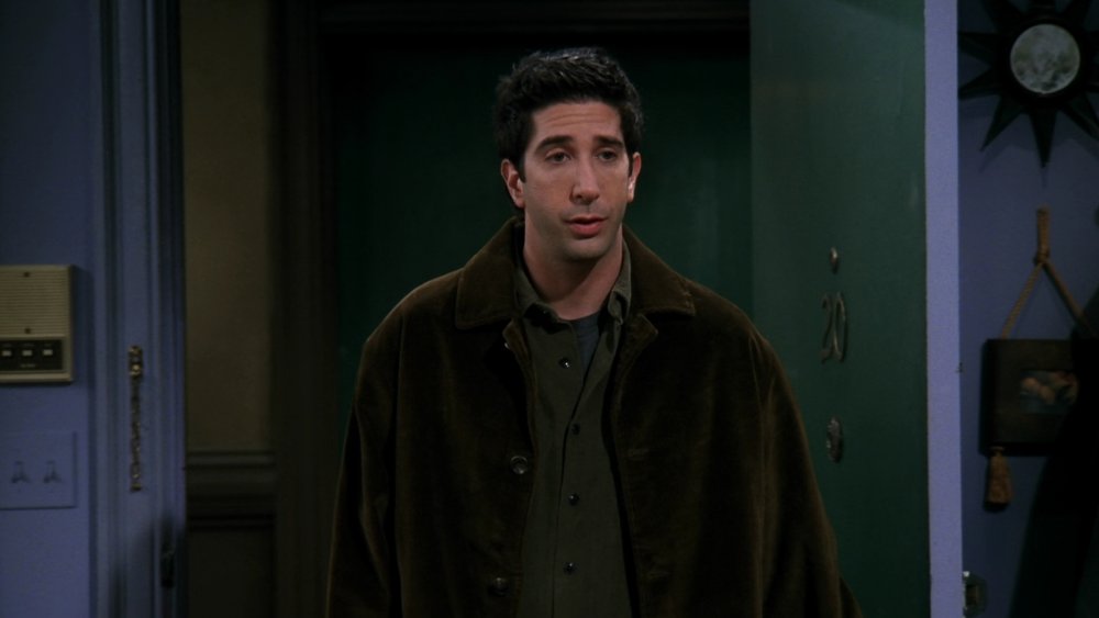 David Schwimmer's Ross drops by Monica and Rachel's apartment on Friends