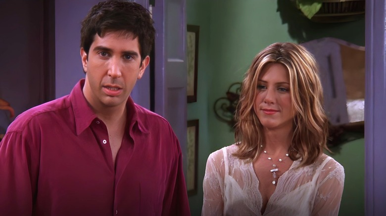 Ross and Rachel looking shocked