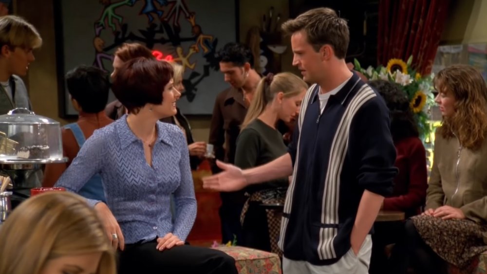 Matthew Perry as Chandler and Paget Brewster as Kathy in Friends