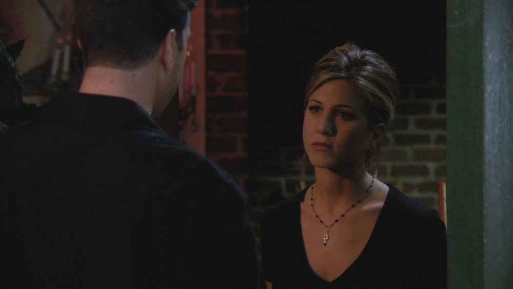 David Schwimmer as Ross and Rachel Aniston as Rachel in Friends