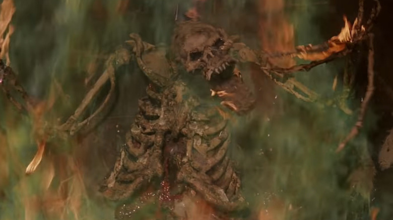 Jerry Dandrige's bat skeleton in Fright Night bursting into flames