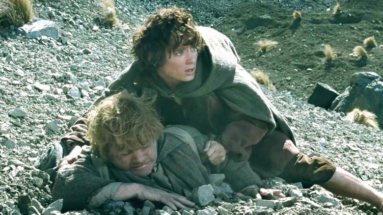 Frodo and Sam stuck in rocks