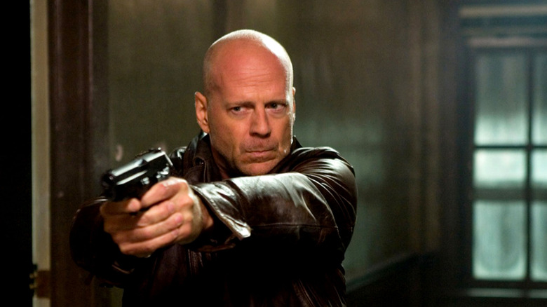 Bruce Willis entering a violent situation