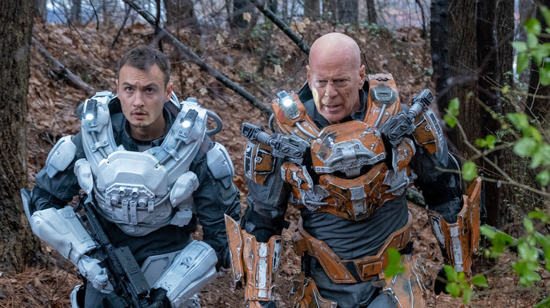 Bruce Willis suited up for a futuristic battle