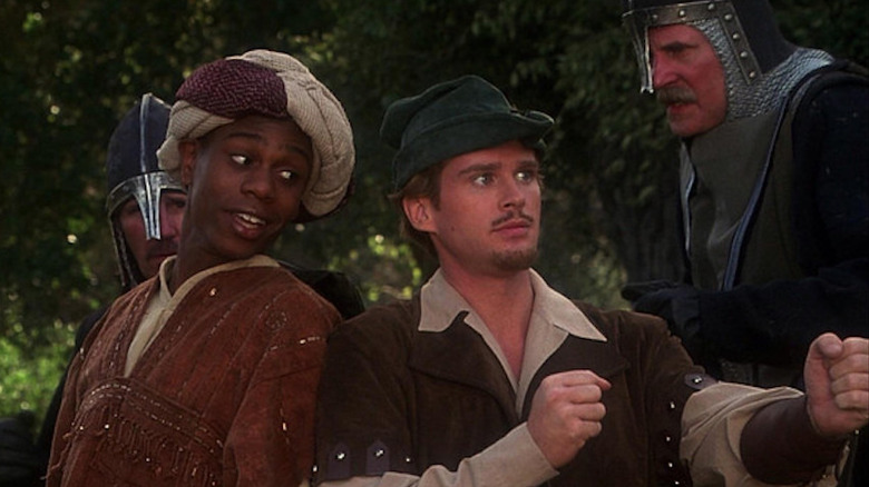 Achoo and Robin Hood are ready to fight in "Robin Hood: Men in Tights" (1993)