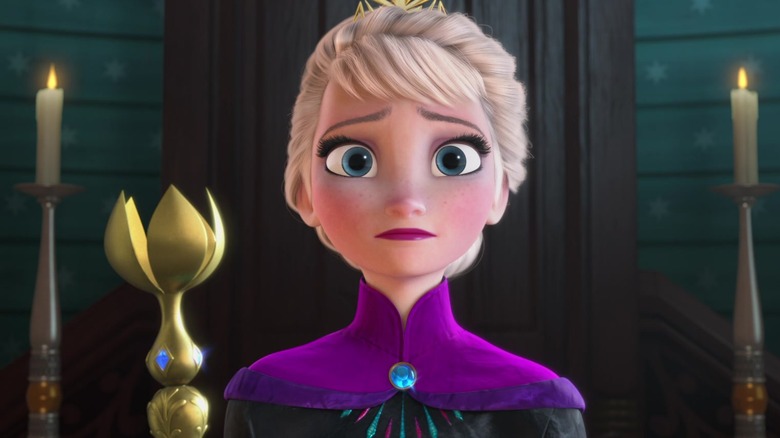 Elsa looking anxious