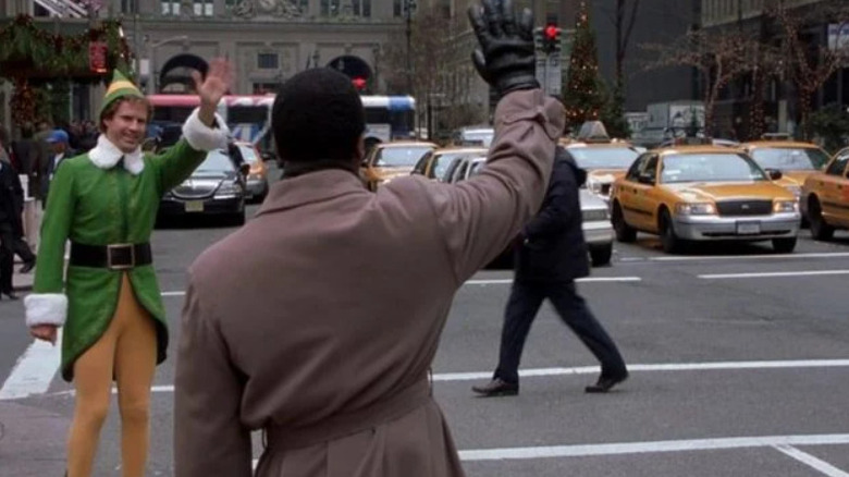 Buddy waves at a stranger