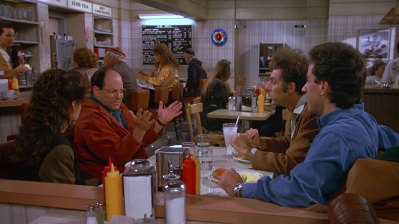 the gang at the diner in 'the contest'