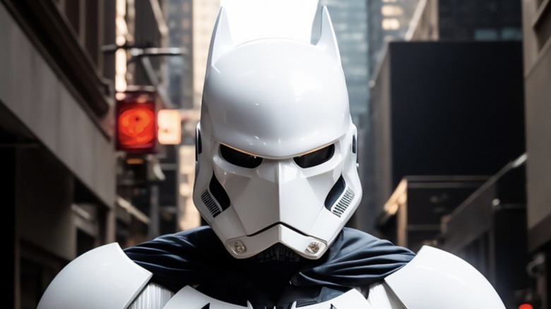 Stormtrooper Batman facing the camera