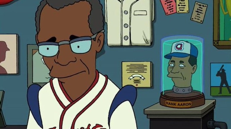 Hank Aaron XXIV with Hank Aaron's head in a jar