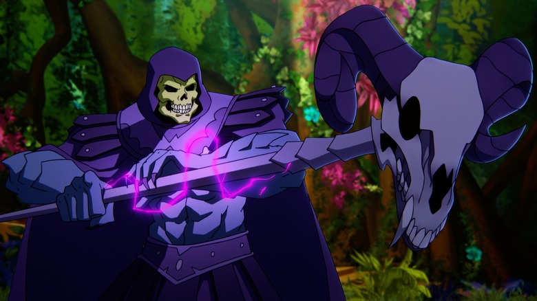 Skeletor brandishes his staff