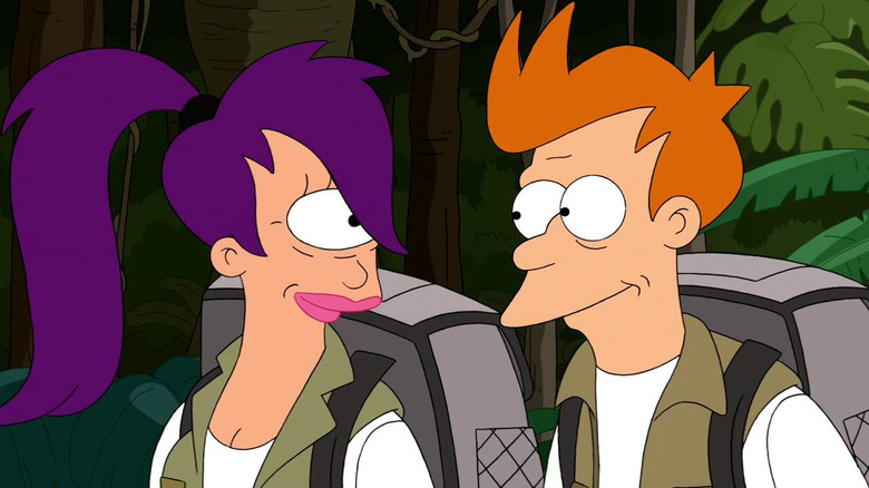 Fry and Leela smiling at each other