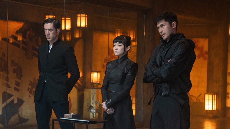 Andrew Koji, Haruka Abe and Henry Golding in "Snake Eyes: G.I. Joe Origins"