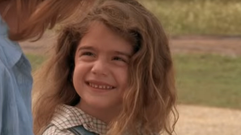 A young Gaby Hoffmann looking up in "Field of Dreams"