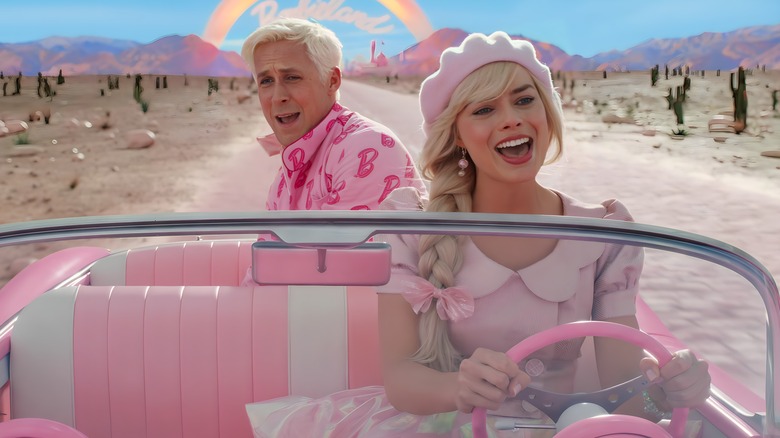 Barbie and Ken in car