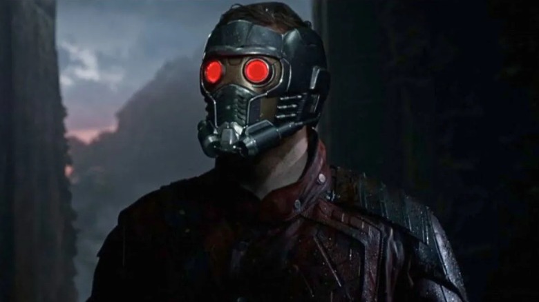 Star-Lord wearing his helmet