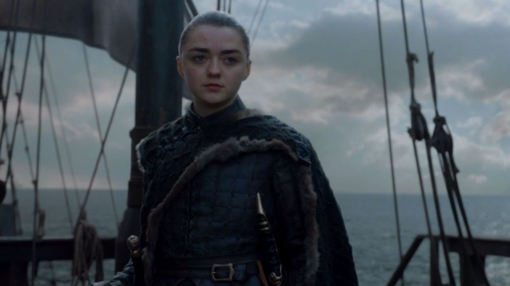 Maisie Williams as Arya Stark, heading off into the unknown on Game of Thrones