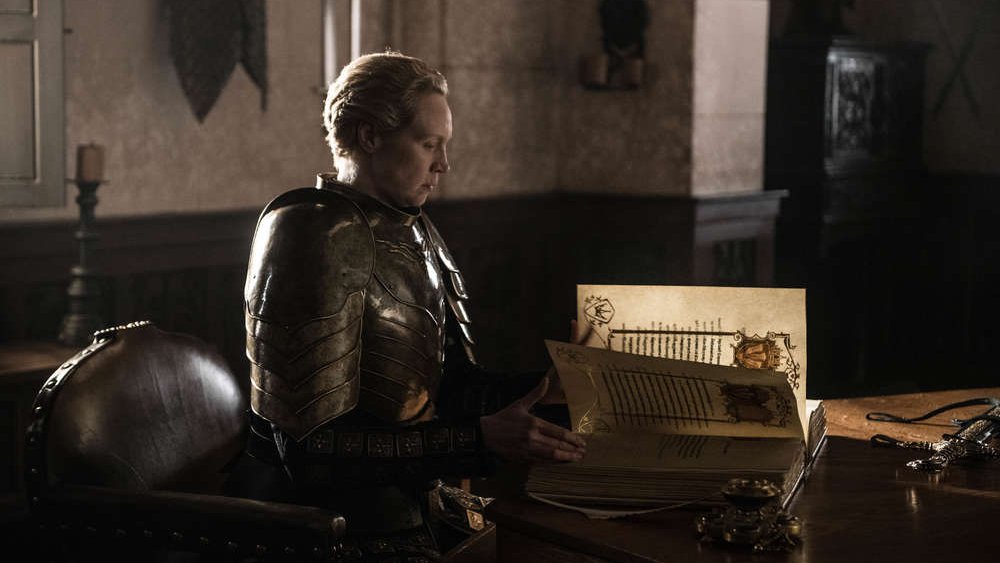 Gwendoline Christie as Brienne of Tarth on Game of Thrones