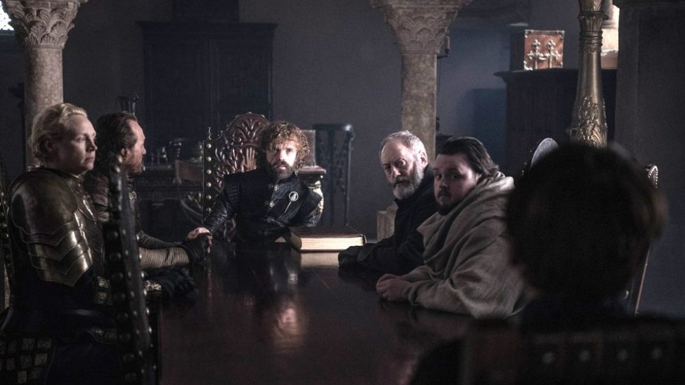 Peter Dinklage as Tyrion Lannister, head of King Bran's small council on Game of Thrones