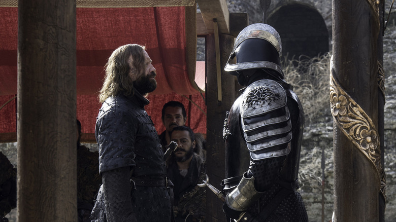 Clegane brothers facing each other