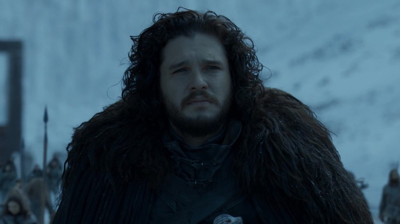 Jon Snow wearing black