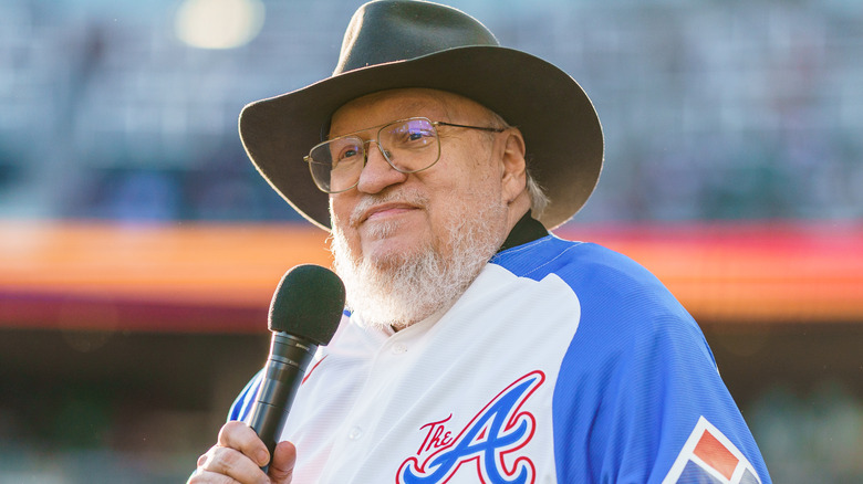 George R.R. Martin at a baseball game