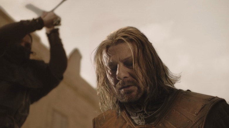 Ned Stark waiting to be beheaded