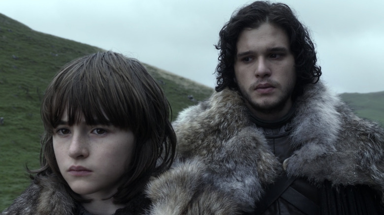Jon Snow looking at Bran Stark