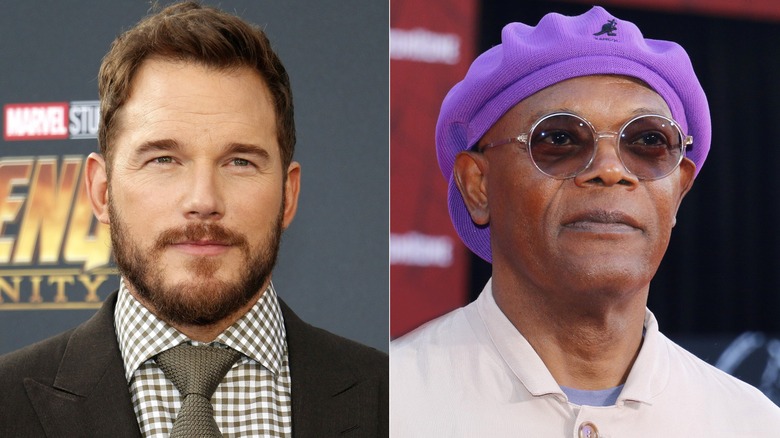 Chris Pratt and Samuel L. Jackson collage