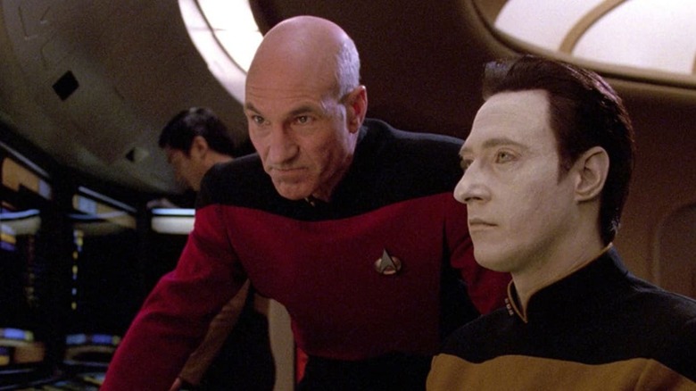 Picard and Data looking focused