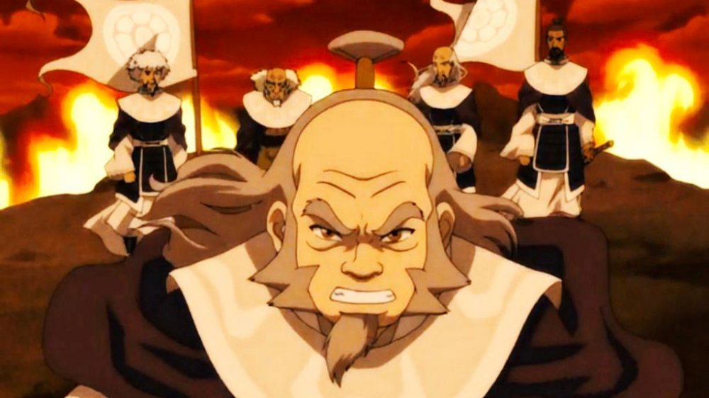 Iroh leading the White Lotus in Avatar: The Last Airbender