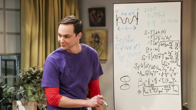 Sheldon at the whiteboard