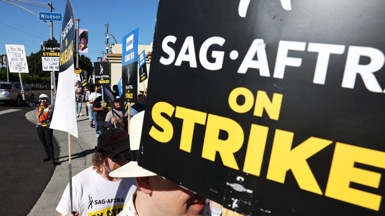 SAG-AFTRA members on strike