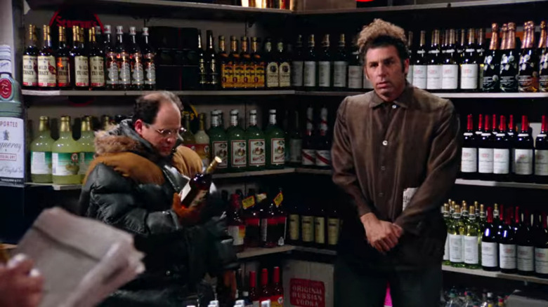 George and Kramer in liquor store