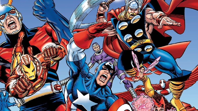 Captain America leads the Avengers