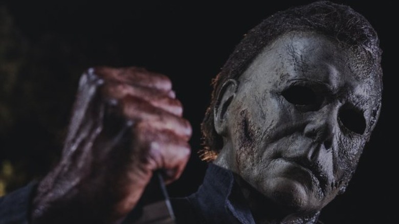 Michael Myers holding bloody knife