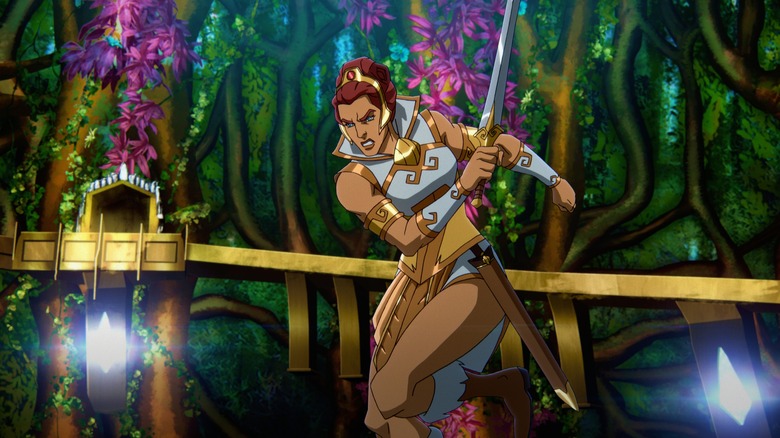 Teela wielding sword