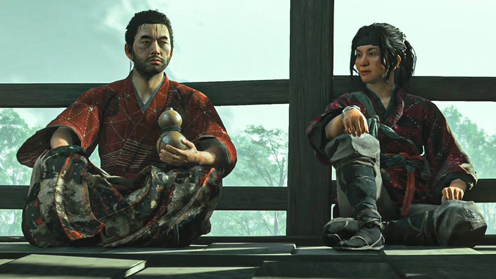 Ghost of Tsushima Jin and Yuna drinking