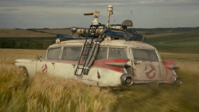 Ecto-1 driving through field