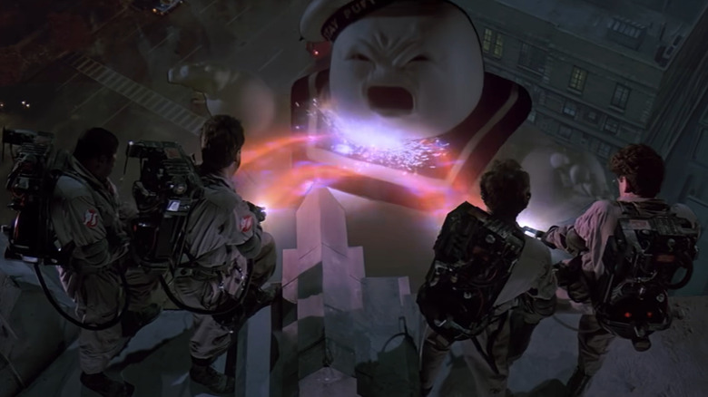 Ghostbusters blasting Mister Stay-Puft