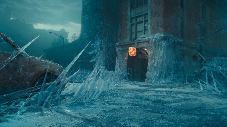 Ghostbusters headquarters covered in ice