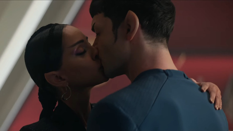 Spock and T'Pring kissing