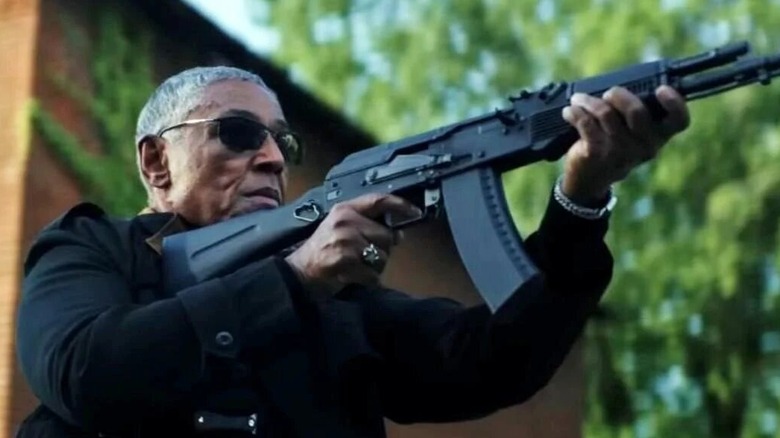 Giancarlo Esposito's character holding gun