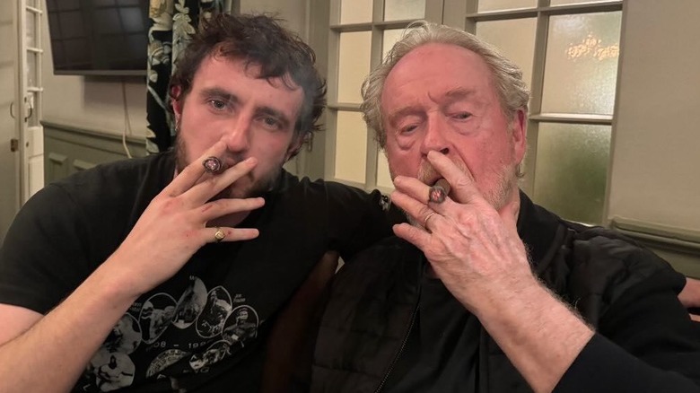 Paul Mescal Ridley Scott smoking 