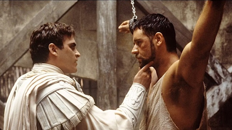 Commodus talks to chained Maximus