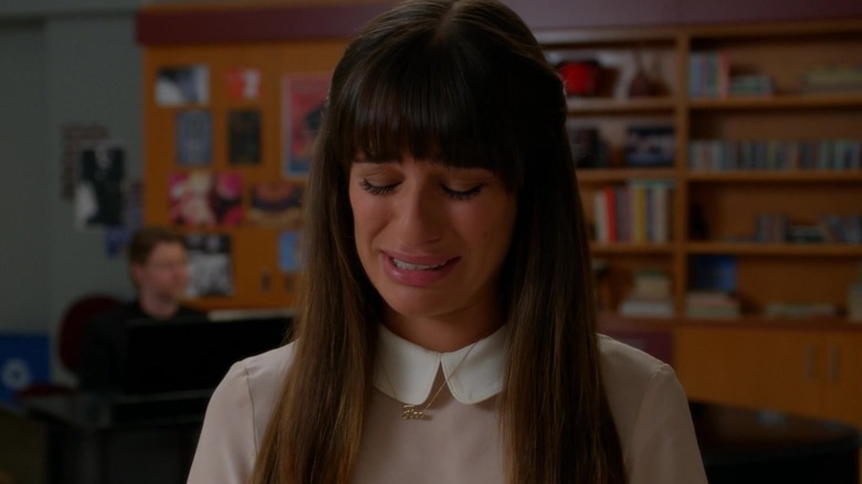 Rachel Berry crying and singing