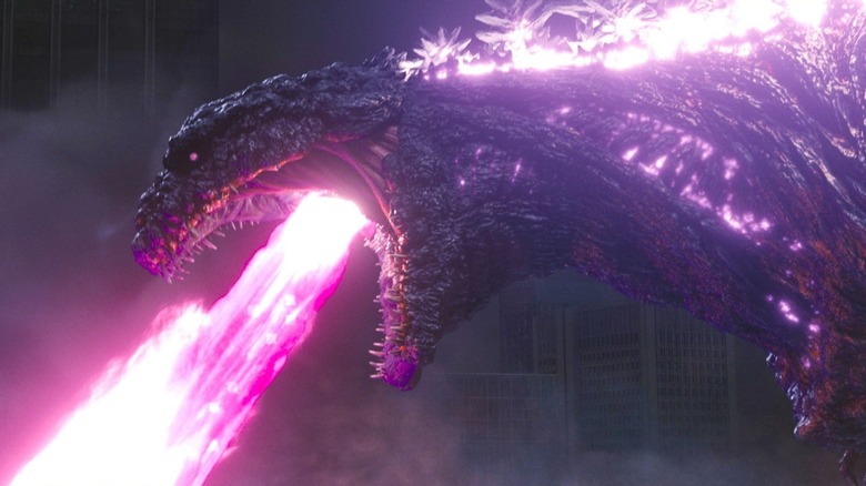 Godzilla breathing a heat ray in "Shin Godzilla"