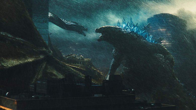 Godzilla fighting Ghidorah