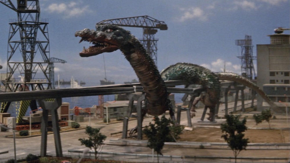 Manda in Destroy All Monsters, Godzilla